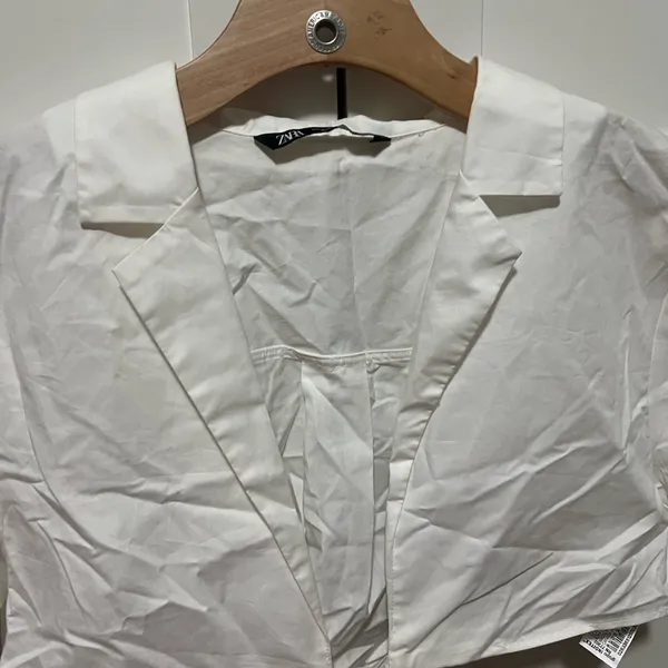 Zara White Wrap Crop Top - Image 6