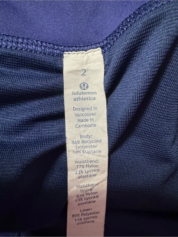 Lululemon Athletica Navy Blue Workout Athletic Shorts Size 2 - Image 3
