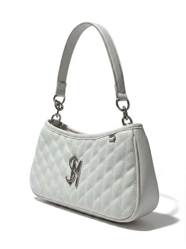 Steve Madden Elodie Quilted Shoulder Bag White Vegan Leather Y2K Bag - Image 2