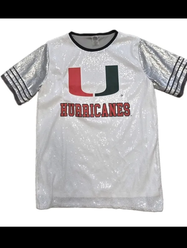 Miami Hurricanes Gameday Couture Women's Full Sequin Jersey Dress Size Large - Image 4