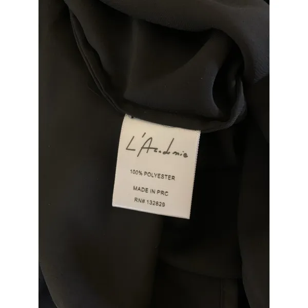 L'Academie‎ Los Angeles Sleeveless Surplice Wrap Blouse Black V Neck Small - Image 4
