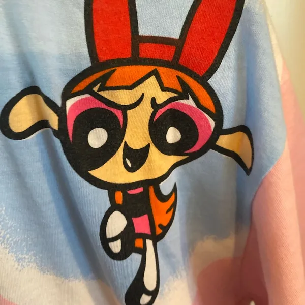 Powerpuff Girls Pink lady Vintage 90s Cotton T-shirt dress Graphic Tee Dress - Image 11