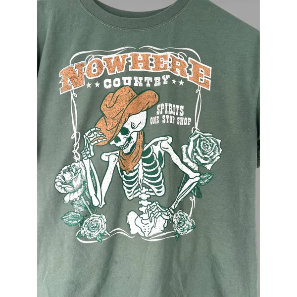 Awake L Western country gothic "yallternative" Cowboy Tshirt Tee Top skeleton Rodeo - Image 3