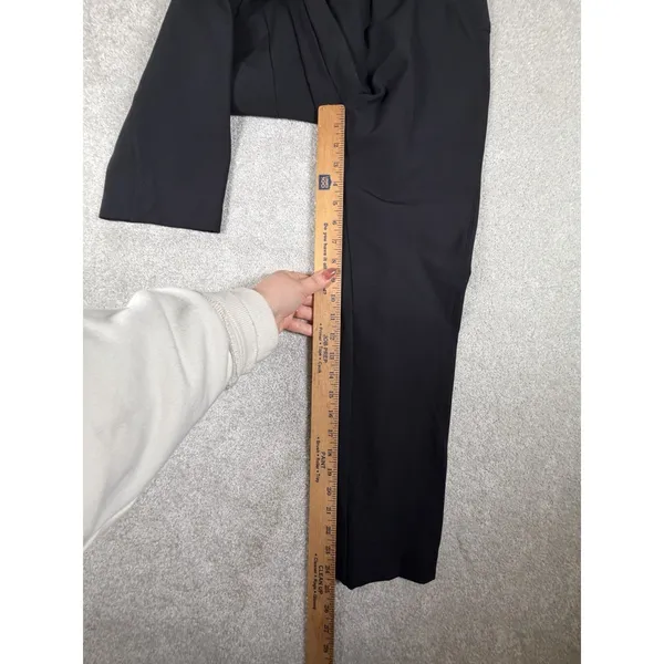 veronica beard black slim leg cropped pants size 8 back seam‎ - Image 11