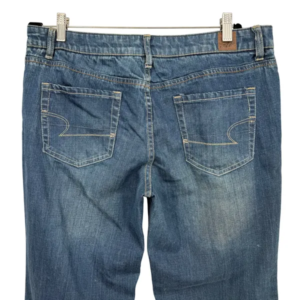 American Eagle Women 14 Short Dark Wash Bootcut Jeans Stretch Denim Blue Pants‎ - Image 3