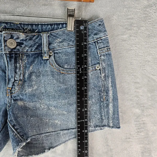 American Eagle Shorts Womens 6 Blue Sparkly Bedazzled Booty‎ Short Hot Pants - Image 9