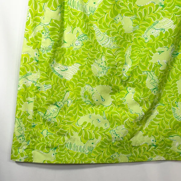 Lilly Pulitzer Size 4 Skirt VTG‎ White Label Green Animal Print Retro Cotton 464 - Image 6