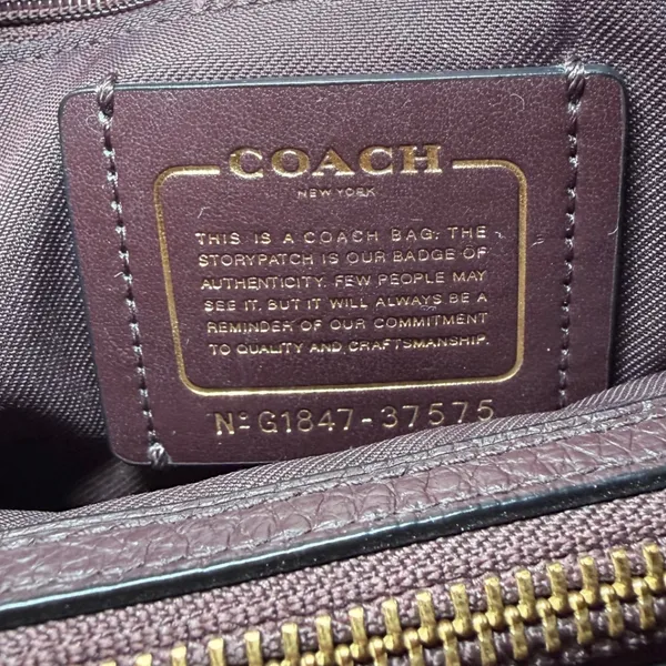 Coach Mercer 30 Satchel Plum Pebble Leather Handbag 37575 Gold Hardware - Image 13