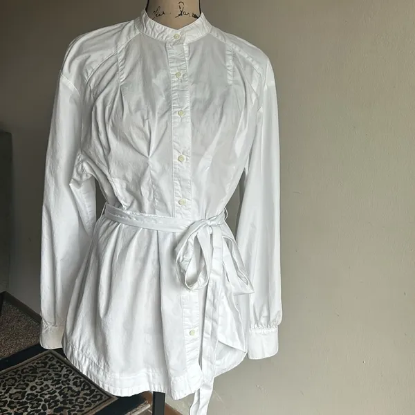 Free People Abbey Bishop Sleeve Button Down White Tunic Size Medium - Image 3
