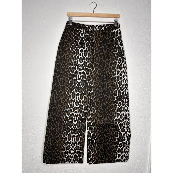 Commense Leopard Denim Split Maxi Skirt M NWT Size M - Image 4