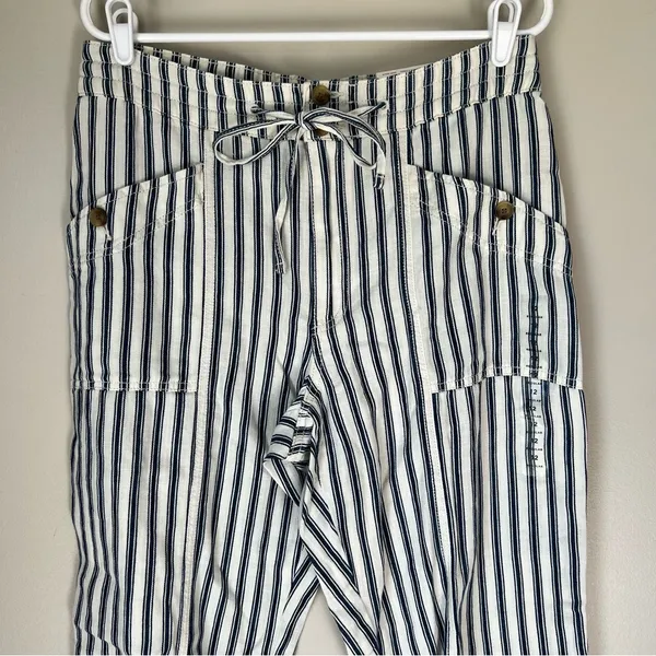 American Eagle Women’s Striped High Rise Taper Fir Pants Size 12 New - Image 2