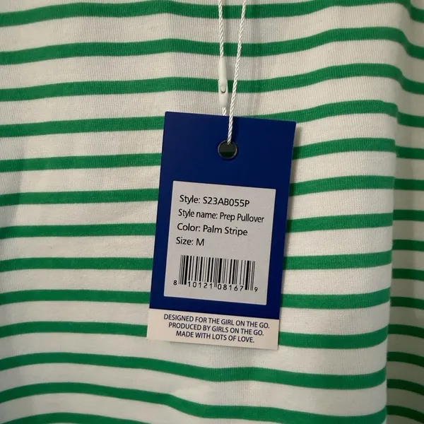 Addison Bay Stripe Long-sleeve Crewneck Pull-on Top(Size Medium) - Image 10