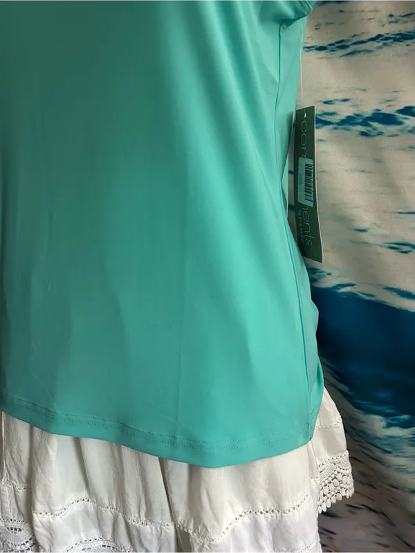 Complements Women’s Scoop Neck Tank Top in Aqua Teal SM NWT - Image 4
