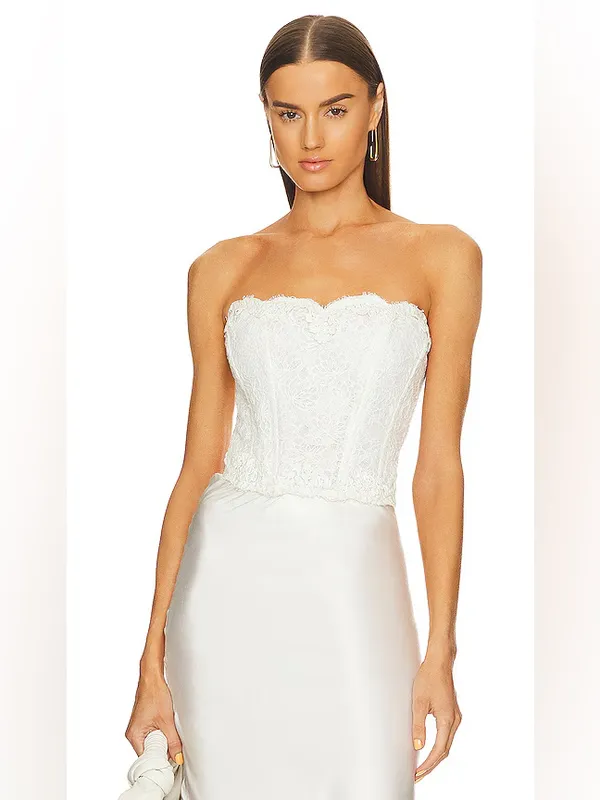 LoveShackFancy Arno Bustier in Antique White - Image 5
