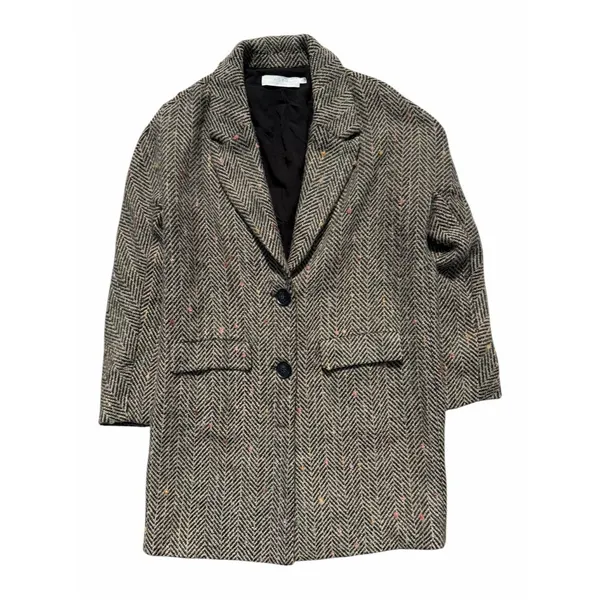 ASTR The Label Keller Coat Women S Herringbone Tan Black Wool Blend Preppy - Image 6