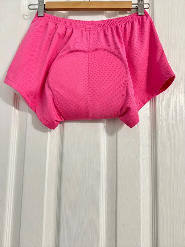 Padded Cycling Shorts XL Neon Pink 3D Gel Seat Cushion Breathable Bike Shorts - Image 4