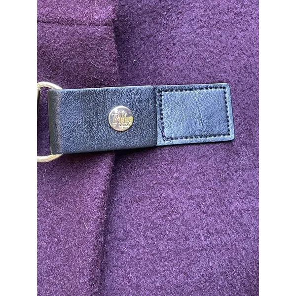 Lauren Ralph Lauren Wool Peacoat Trench Coat Purple Burgundy Size 12 Old Money - Image 16