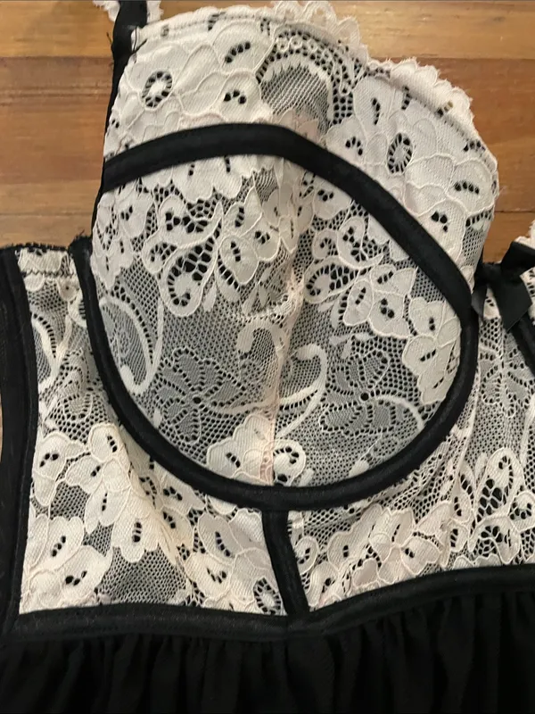 NWT Torrid Sz 1 (14/16) Black Lotus Lace Underwire Babydoll Chemise Lingerie - Image 7