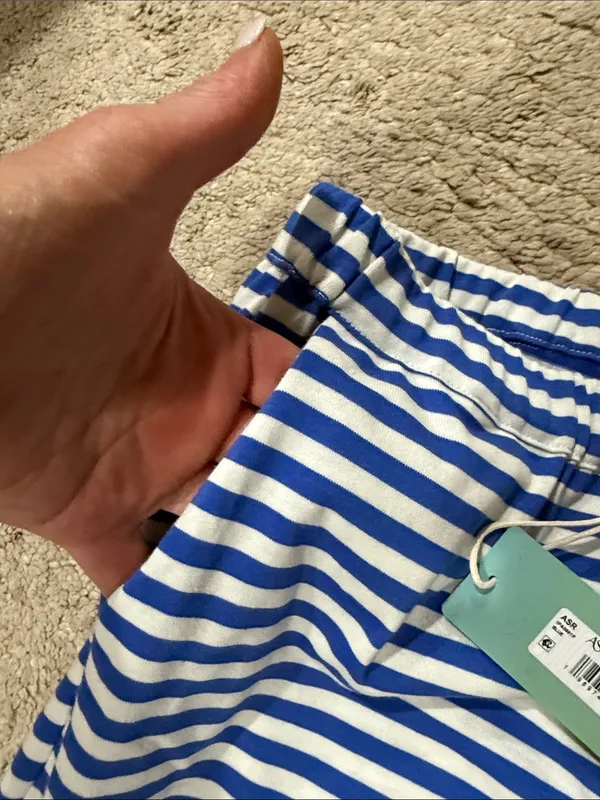 NWT As Revival Striped Wide-Leg lounge Pants - Blue & White size XS - Image 7