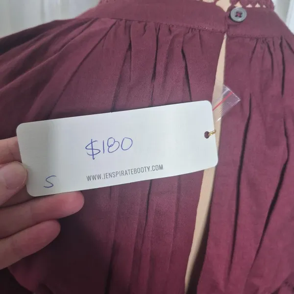 Jen's Pirate Booty Burgundy Cutout Mini Dress Ren Faire Size Small NWT - Image 5