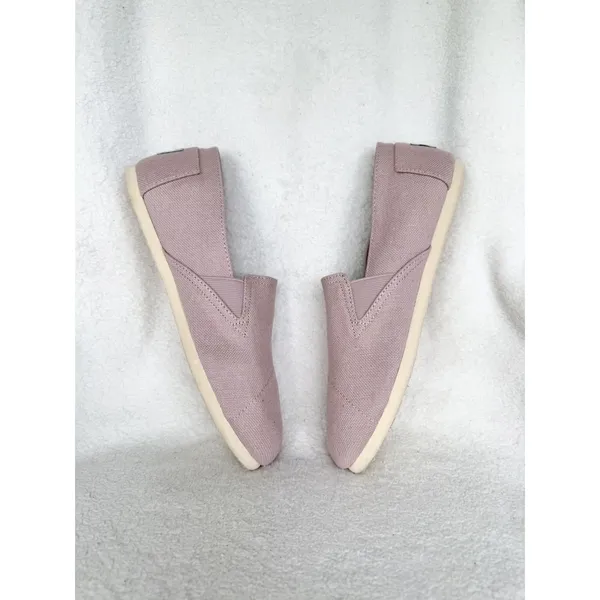 TOMS Woman’s Pink Canvas Slip On Flats Shoes Size 9.5 - Image 6