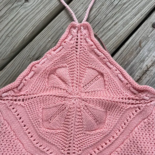 Anthropologie 525 Crochet Halter Tank Peach Tie Neck Size XS. NEW! - Image 6