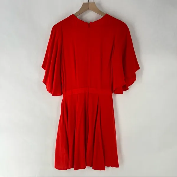 Yumi Kim Over The Edge Dress Vibrant Red Tie Front‎ Cutout Mini Size XS - Image 11