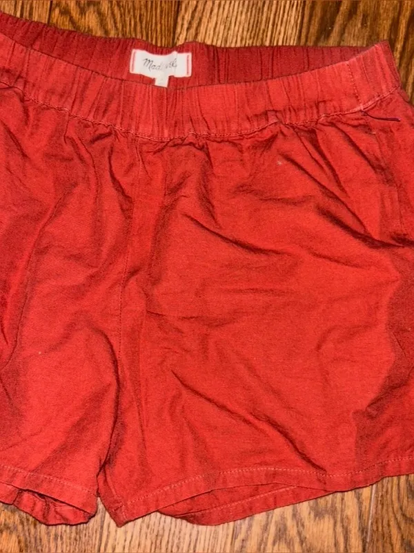 Madewell Linen Blend Easy Pull On Shorts Burnt Orange Size M - Image 2