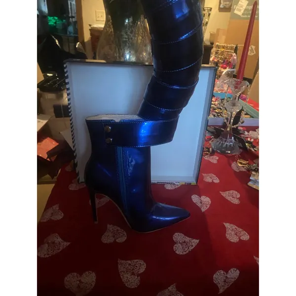 Women's Cape Robbin Blue Heeled Boots Size 6.5 - Image 11