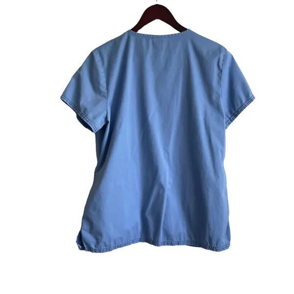 Dickies Women Scrub‎ Top S Blue Short Sleeve Medical Uniform Nurse Office Dental - Image 3