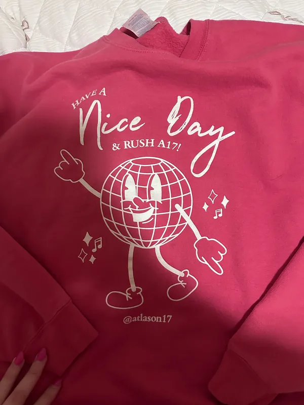 Gildan Pink crewneck sweatshirt disco ball - Image 3