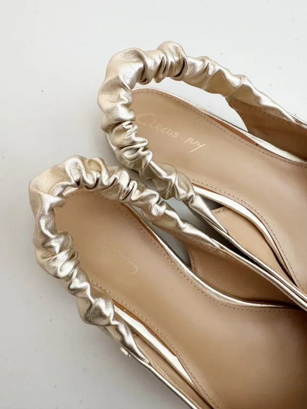 Sam Edelman Omina Slingback Ballet Flats Size 6 Gold Metallic Boho Classic Chic - Image 4
