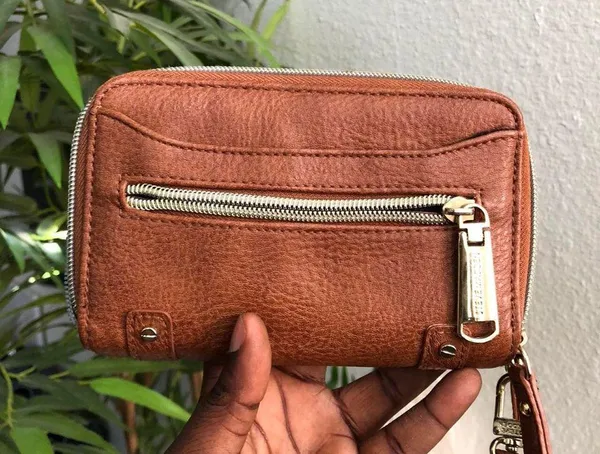 Steve madden brown leather wallet wristlet cardholder bag purse. Measurement in pics - Image 3