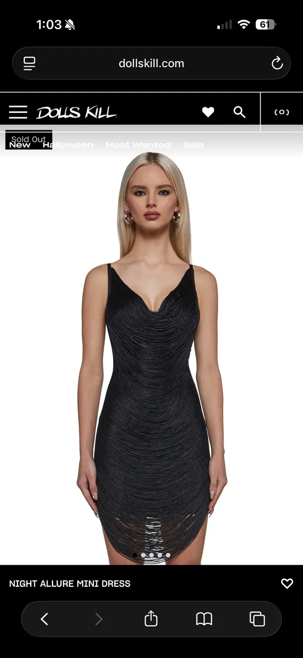 Current Mood Black Draped Fringe Slip Mini Dress - Image 6