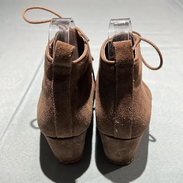 Franco Sarto Annabelle Tan Suede Lace Up Wedge Booties Women’s Size 8 B46‎ - Image 5