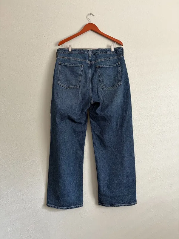 Old Navy Extra High-Rise Sky-Hi Wide-Leg Blue Medium Wash Jeans 14P - Image 2
