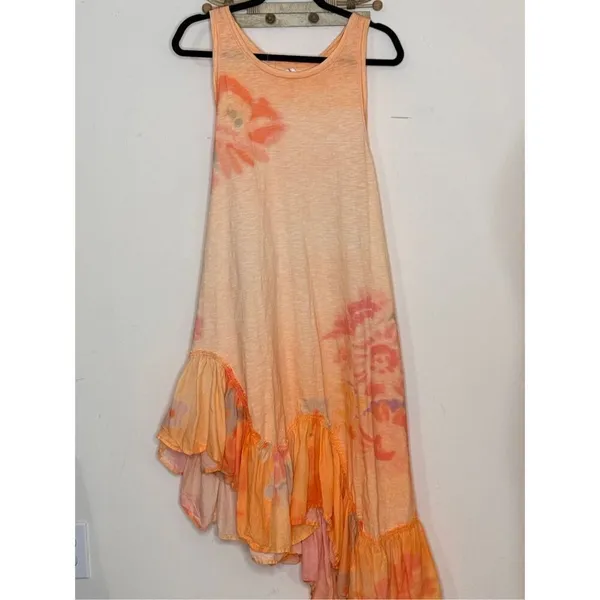 Daily Practice by Anthropologie Printed Asymmetrical Ruffle-Hem Dress M - Image 2