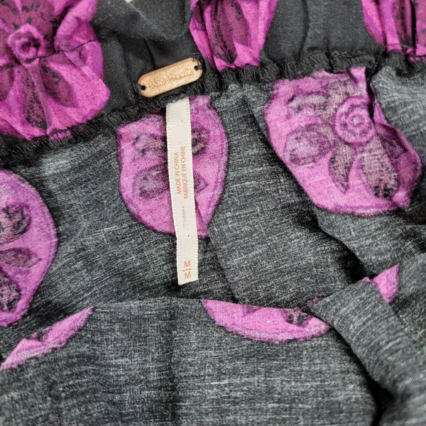 Free People Leanna Dress Womens M Black‎ Purple Bandeau Summer Boho Empire - Image 2