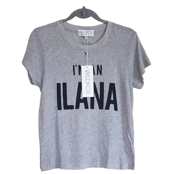 Wildfox Women's I’M AN ILANA Grey Basic Tee Shirt Medium NWT v6x - Image 3