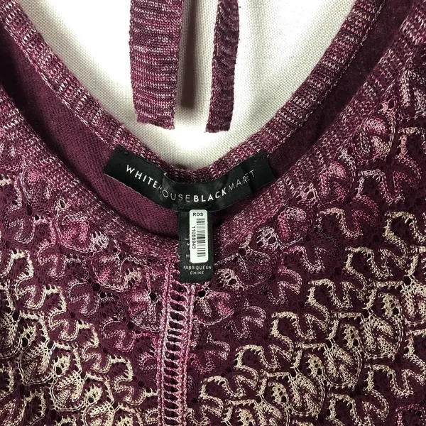 White House Black Market WHBM‎ Tie Back Purple Knit Sleeveless Sweater S - Image 7