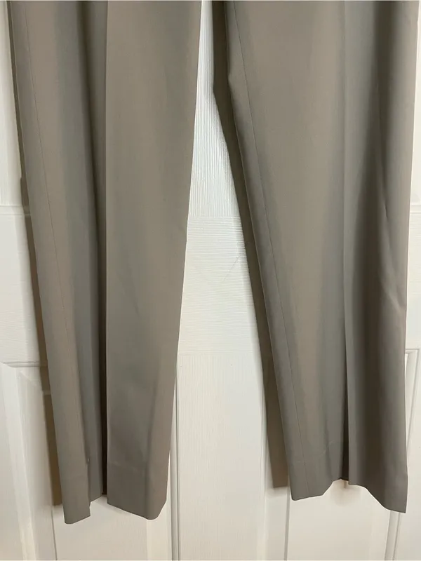 Lafayette 148 New York Taupe Straight-Leg Trousers Side Zipper Size 6 Bleecker - Image 3