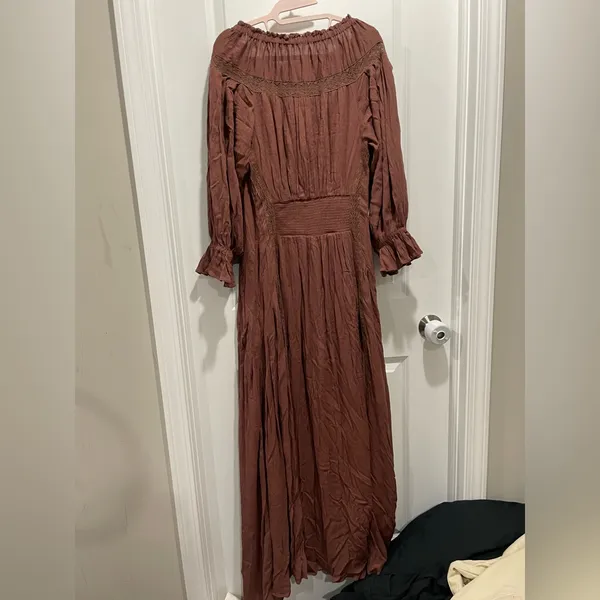 Free People Magdalia Maxi Dress Brown Size Medium - Image 7