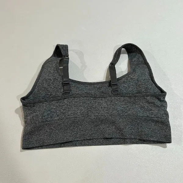 PUMA Gray Seamless Sports Bra Women’s Large Stretchy Comfort Fit - Image 2