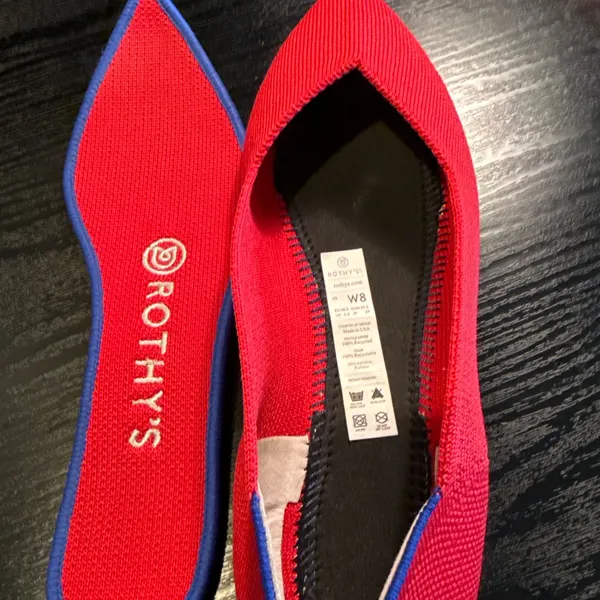 Rothy’s The Point Vibrant Red Pointed Toe Shoes Flats 8 Retired EUC - Image 10
