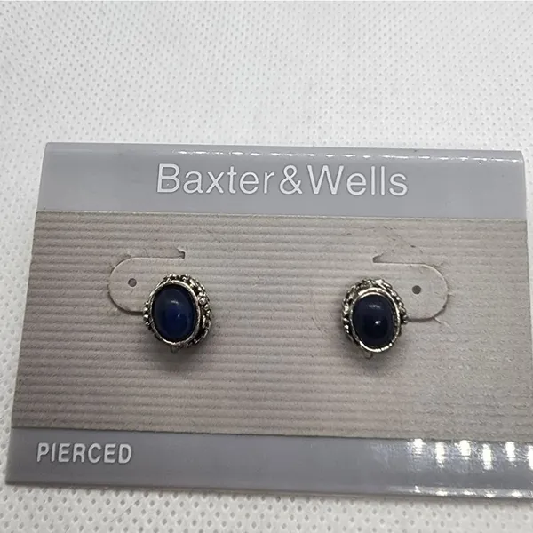 NWT Baxter & Wells Silver & Blue Stud Earrings - Image 2