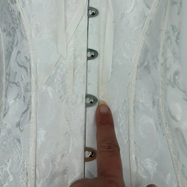 Y2K Coquette Cream Corset Top Sz S Bustier Lace Up Fairycore Bridal Goth - Image 8