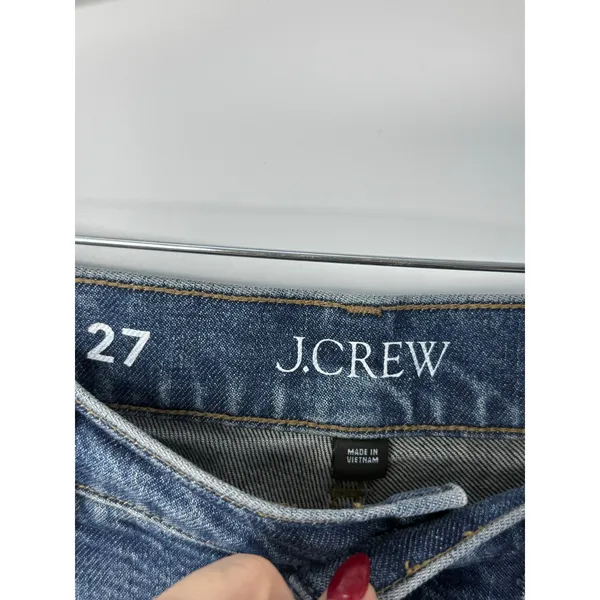J.Crew Nipped Straight High Rise Jeans Size 27 Medium Wash Semi Stretch Denim - Image 6