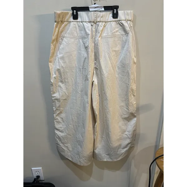 Anthropologie Mare Mare Curved-Hem Chino Pants Wide Leg Light Sand Size XL - Image 5