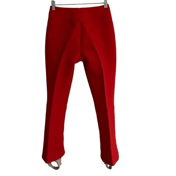 Vintage Bogner Ski Pants Wide Leg Stirrup‎ Red Wool Women's 6 READ - Image 2