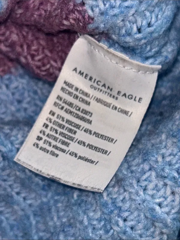 American Eagle AE Dreamspun Cozy Colorblock Knit Sweater Womens XS - Image 8